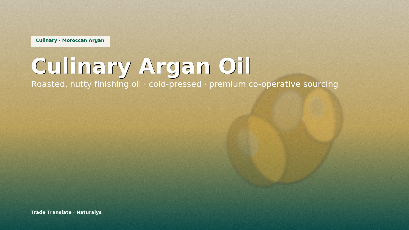 Roasted culinary argan oil drizzled over couscous and grilled fish